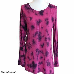 Calvin Klein Performance Longline Tee Tie Dye Boho Tunic Sz Med/Large